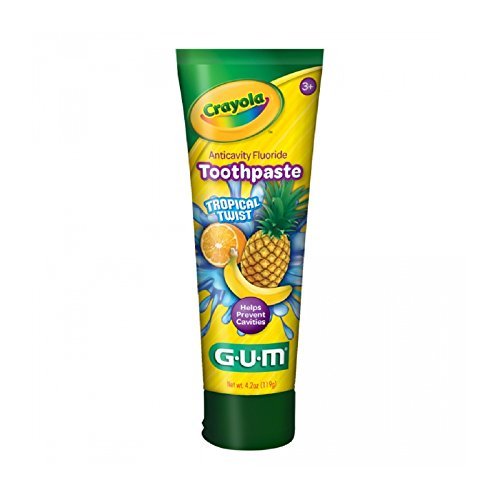 GUM Crayola Anticavity Flouride Toothpaste, Tropical Twist 4.2 oz (Pack of 6)