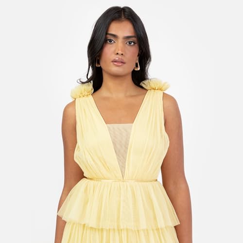 Robe de bal longue écoresponsable silhouette élancée à volants - 2