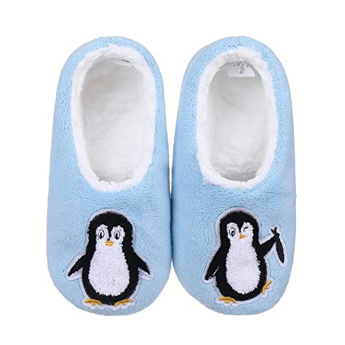 Image of ZYZX Cute Slipper Socks with Grips,Cozy Soft Sole House Slippers for Women | Animal Pattern Warm Safe Non Slip Fleece-lined Fluffy Fuzzy Socks Indoor for Adult,Easy to Wash,Gifts