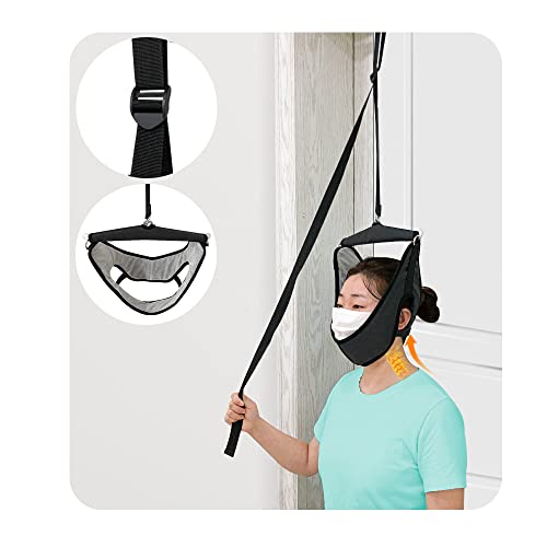 Cervical Neck Traction Device for Home Use Over The Door Hanger Unit Neck Stretcher Hammock for Pain Relief Spinal Decompression Devices Neck Sling Hanging Head Harness Physical Therapy for Men Women