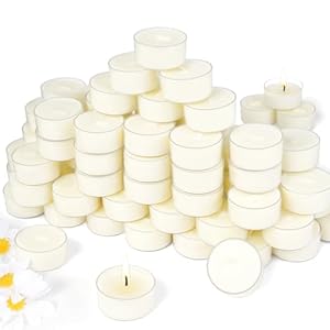 Soy Tealight Candles 50 Pack, 6 Hours Long Burning Tealights Candles Bulk, Natural Soy Wax Tea Light Candle Paraffin-Free, Unscented Small Tea Candle for Emergency,Dinner