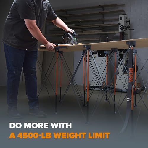 Image of BORA Centipede 4x6 Foot Portable Workbench Folding Work Table for Garage