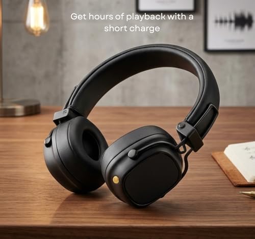 Image of Original for Marshall Major IV Wireless Bluetooth Headphones, Black, 80+ Hours Playtime, On-Ear Design, Wireless Charging, Multi-Directional Control Knob, Ergonomic Fit
