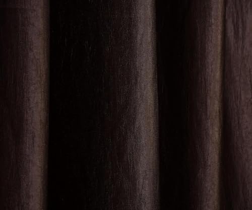 Image of Curtains 7 Feet Long for Living Room - Door Curtains Set of 1 Pcs Panel, Curtain Solid Parda for Home Decor & Office Brown Colour 7 feet (48 x 84 Inch) - 1 Pcs
