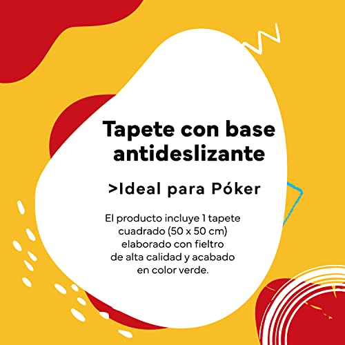 Cayro – Matte mit Rutschfester Unterseite – 50 x 50 cm – Zubehör für Brettspiele – ideal für Poker, Karten oder Würfel – bis zu 4 Spieler – grün