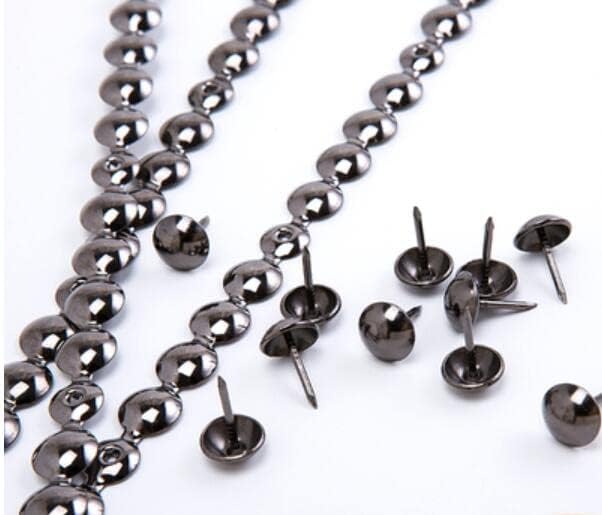 20Meter Upholstery Nail Tack Strips 11mm Bronze Decorative Furniture Nail Trims Tapes, Upholstery Tacks Sofa Bedside Black Tap - (Color: 20M Gun Black)