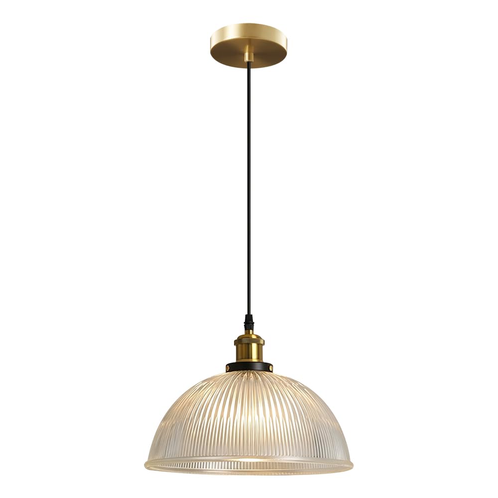ZGDHWCR Creative Semicircular Glass Pendant Lamp, Nordic Industrial Style Hanging Light, E26 Light Source Height Adjustable Chandelier, Restaurant Living Room Kitchen Island Decoration Light Fixtures