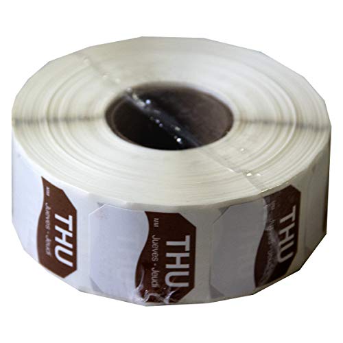 DayMark Day of The Week 1" x 1" Removable Label, THU (Roll of 1,000)