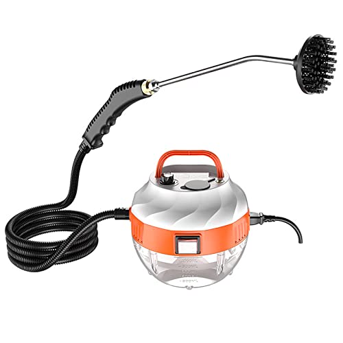 RISELY Machine De Nettoyage À La Vapeur Portable, Nettoyeur À Vapeur sous Pression Robuste De 3800 W avec 6 Niveaux De Réglage La Vapeur,débit Vapeur : 50-400 ML/Min,pour Moquette Climatiseur Hotte