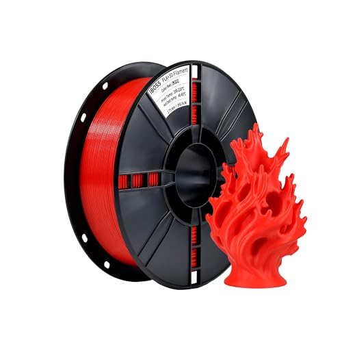 iBOSS 1.8mm Red PLA+ filament, robust and durable material, dimensional accuracy ±0.2mm, 1kg spool (2.2lbs), valid for F