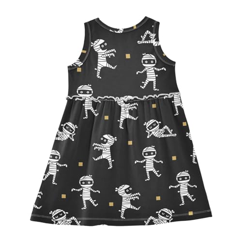 Mummy Halloween Girls' Dresses Toddler Summer Dress Sleeveless Dresses for Girls Cotton Sundress 2-8Y2