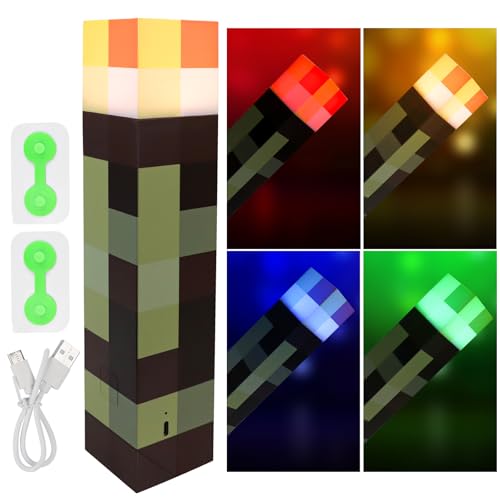 ROTKUSZ LED Fackel Wall Lampe, 28cm Nachtlicht mit 4 Farbe, USB...