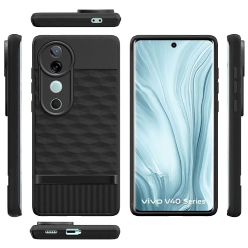Image of Shockproof Case for Vivo V40 5G / V40 Pro 5G | Full Camera Protection | TPU Flexible Back Cover for Vivo V40 5G / V40 Pro 5G (Matte Black)