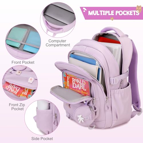Image of ACESAK Girls Backpack - 3PCS Backpack for Cute School Backpacks for Girls