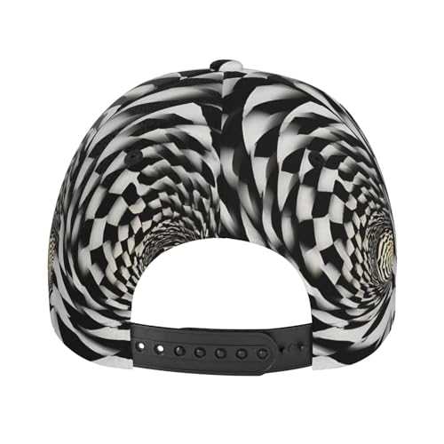 Juzkaqu 3D Vortex Illusion for Unisex Baseball Cap with Curved Brim – Quick-Dry Polyester, Adjustable Snapback, Breathable & Lightweight – for Summer Running, Travel & Daily Wear Black - Image 6