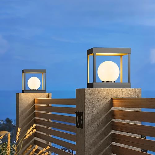 Farolas exteriores con tapas de vidrio transparente e iluminación para portones y terrazas 6