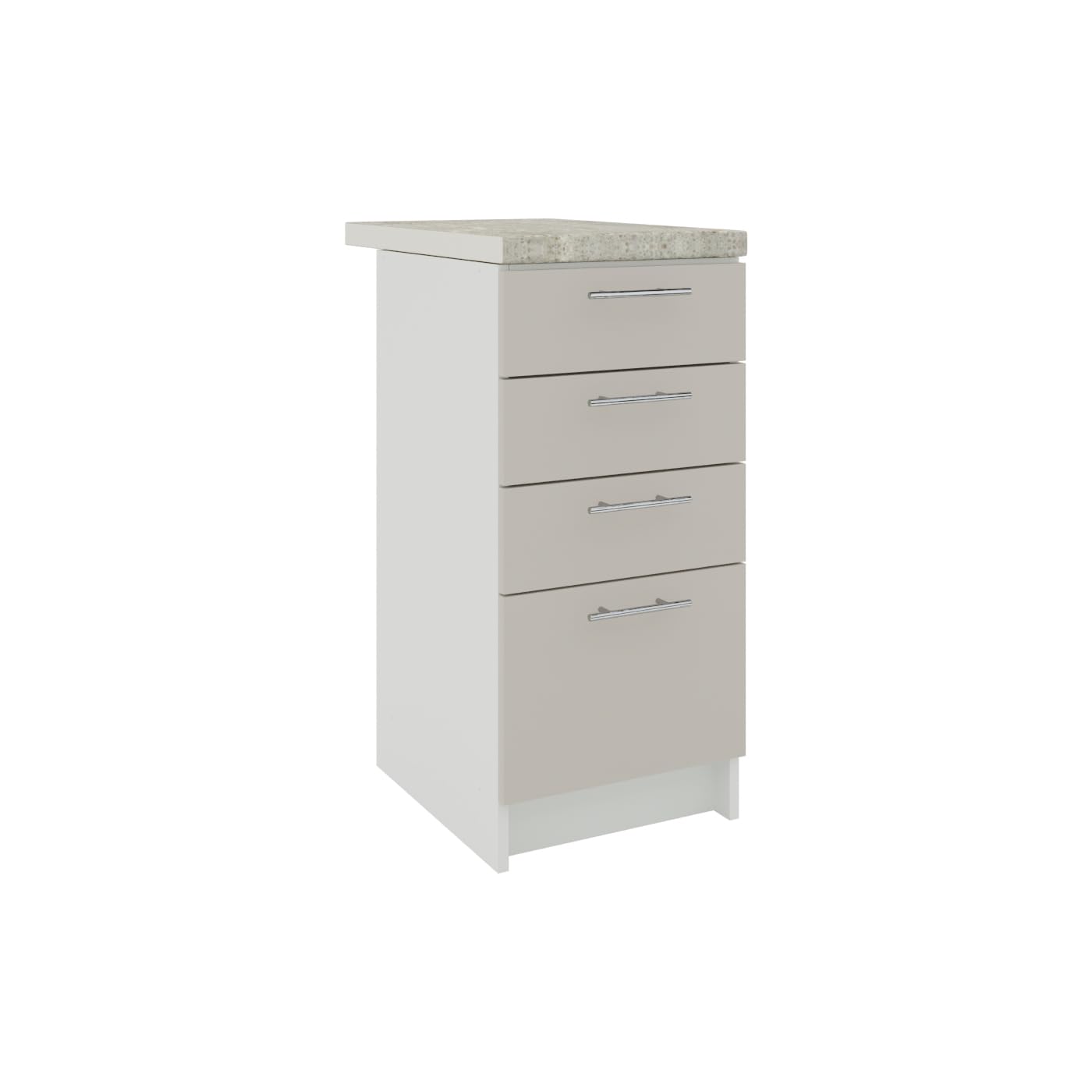 JD Greta Fixed Height 400mm Kitchen Drawer Base Cabinet Floor Unit with 38mm Worktop – Cashmere Matt — image 1