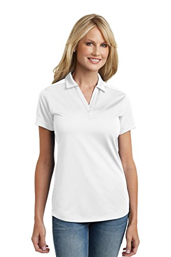 Port Authority Ladies Diamond Jacquard Polo, White, Medium