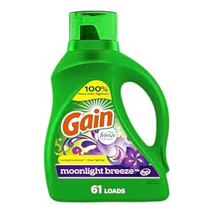 Gain + Aroma Boost Liquid Laundry Detergent, Moonlight Breeze Scent, 61 Loads, 88 fl oz, HE Compatible