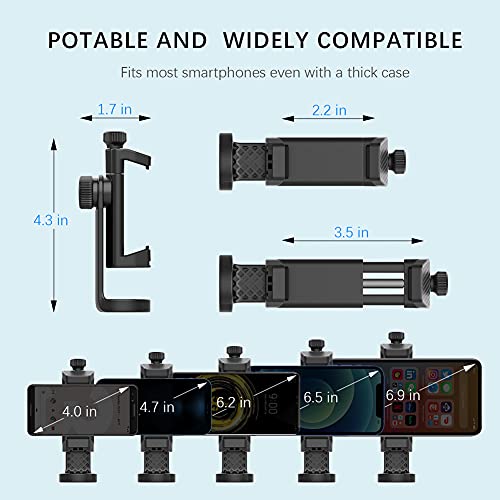 Yoozon Cell Phone Tripod Mount Adapter With Remote, Phone Holder For Tripod Monopod With Cold Shoe & 1/4” Screw,360°Adjustable Smartphone Tripod Mount For Iphone 13 12 Pro Max Mini, Galaxy S21 S20 Etc #TOP3