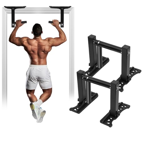 Image of Upgrade Pull Up Bar for Doorway - Portable Strength Training Pull Up Bar Handles, Multi-functional Home Gym Fitness Equipment