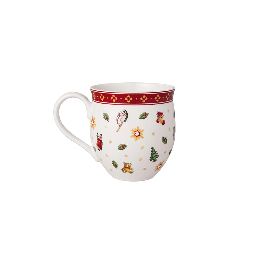 Villeroy & Boch - Toy's Delight Porcelain Mug, Christmas Coffee Cup, Winter Toys Mug, White/Red, White / Red, 12X8,5X9CM - Image 2