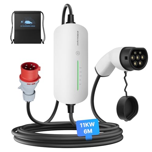 EVSEdesigner Wallbox Portable 11kW Câble de Charge CEE 16A vers Type 2 EV Charger avec Sac de Transport pour Tous Les véhicules électriques et Hybrides...