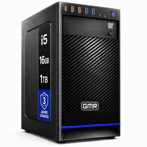 GMR Business PC für Büro, Homeoffice und Unternehmen | Bürocomputer mit Intel Core i5 | 16 GB RAM | 1 TB SSD | Windows 11 Pro | WLAN & Bluetooth | 3 Jahre Garantie