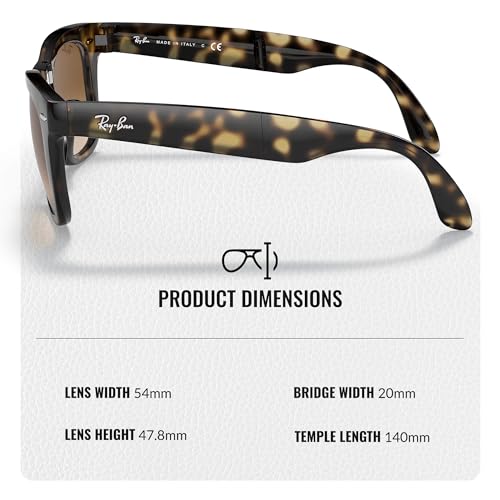 Image of Ray-Ban RB4105 WAYFARER FOLDING CLASSIC Square Shape Sunglasses for Men with Official Eyewear Kit