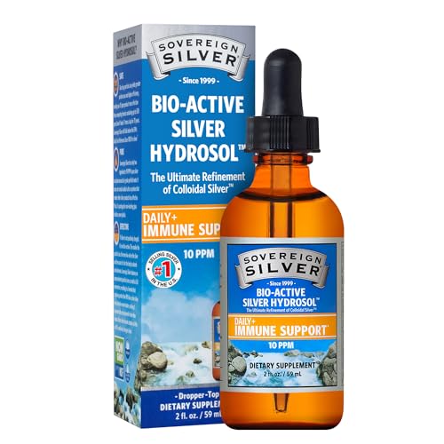 Sovereign Silver Immune Support - Colloidal Silver, Bio-Active Silver Hydrosol, 10 ppm, Liquid