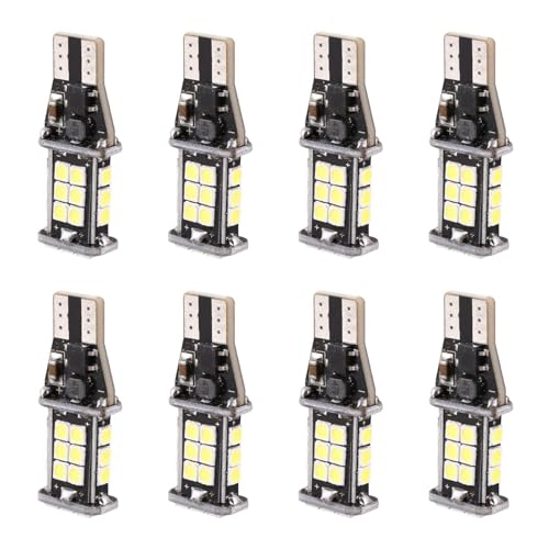 Agwuoetr 8 Pc sans Erreur 921 912 T10 T15 W16W LED la Lumière Inverse, 24 SMD 3030 LED L'Ampoule 1500 Lumens Extrêmement pour la Voiture LED Les Lumières Inverses de Secours Blanc