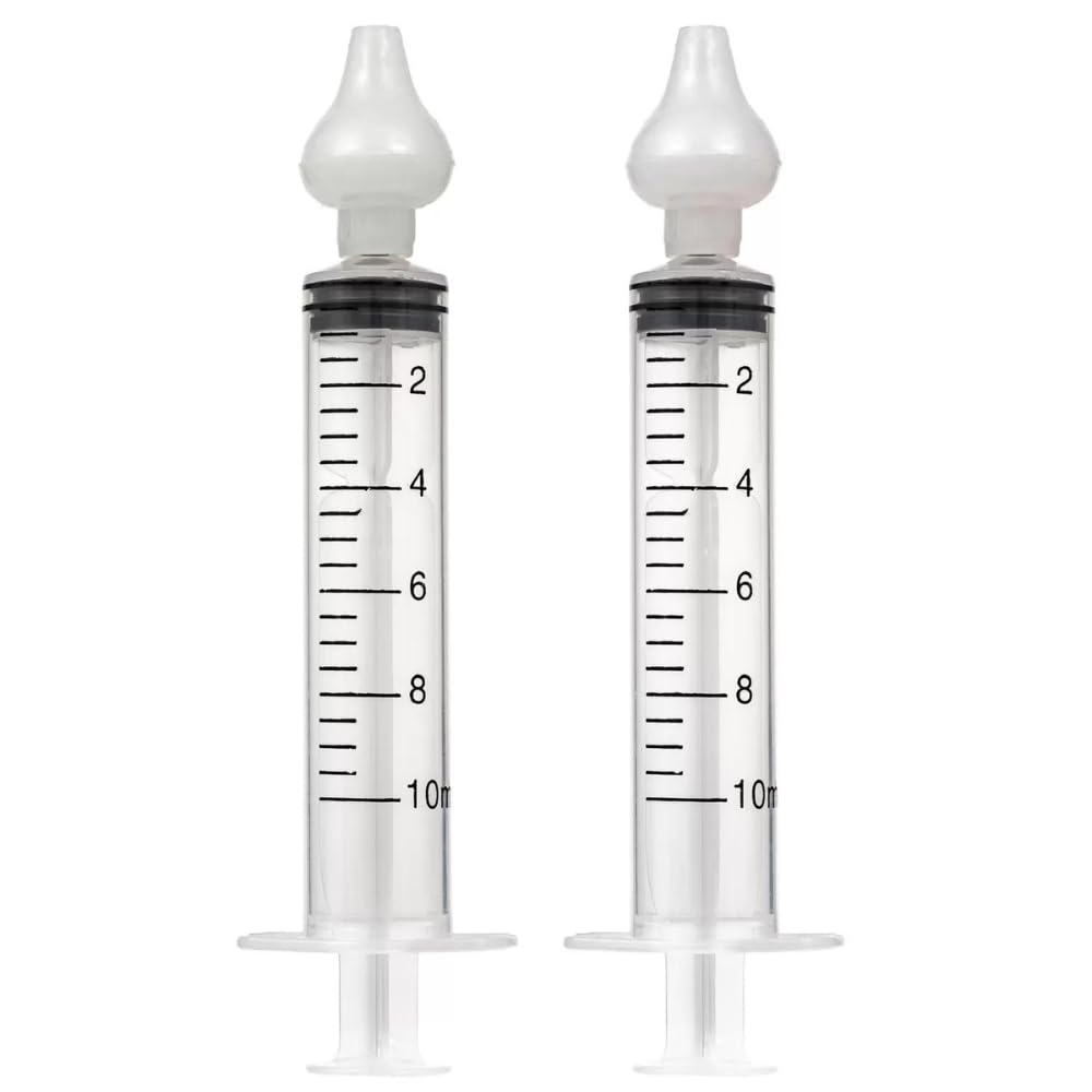 B-Arm 2 In 1 Nasal Aspirator And Irrigator For Kids And Adult- Syringe (2 pcs)- Each 10ml | Mucus Sucker with Silicone Nasal Tips | Mucus Extractor Tool For Blocked Nose - Image 2 thumbnail