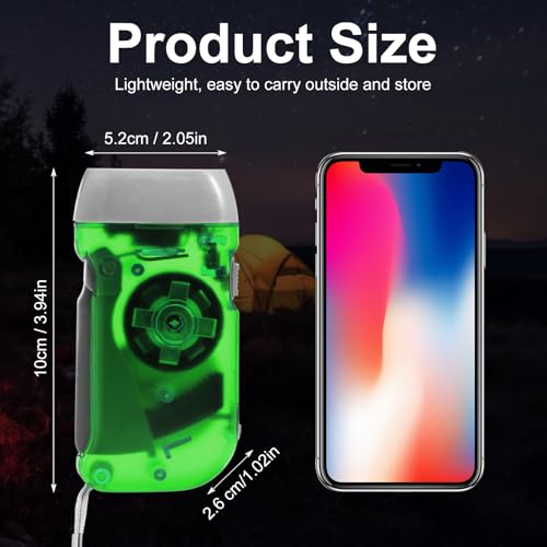 Image of Mudder 24 Pack Hand Crank Flashlight No Battery Emergency Flashlight, Self Powered Portable Light Dynamo Torch for Survival Kit Outdoor Hiking Emergency(Red, Grey, Yellow, Green)