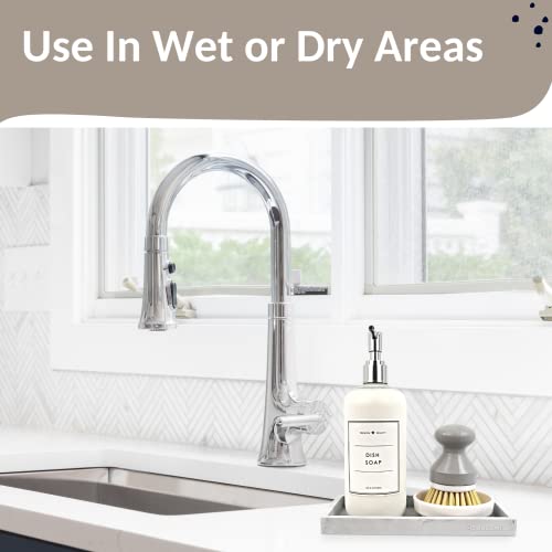 Spacewiser Countertop And Vanity Tray – Small 7.4" Silicone Soap Dispenser Tray, Shatterproof Flexible Bathroom Tray, Kitchen Sink Tray For Soap Bottles, Key Trinket Ring Tray, Original Silicone Tray #TOP2