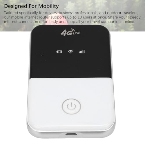 Image of Jiawu High Speed 4G Travel WiFi Router, WiFi Hotspot Functionality for Smartphones, Laptops, Designed for Mobility