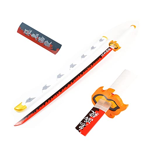 Uvency Houten Zwaard Slayer Blade Samurai Zwaard Speelgoed Voor Anime Liefhebbers Cosplay Props Katanas Blade Zwaard Wapen Prop Anime Katana Zwaard/With Pattern/76Cm/30Inch