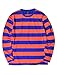 Zengjo Striped Shirt Mens Tshirt Long Sleeve(Orange/Blue,S)
