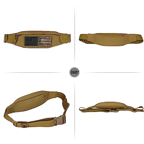 SunForMorning Pochete tática para homens, cinto de corrida, bolsa de cintura militar pequena para vi