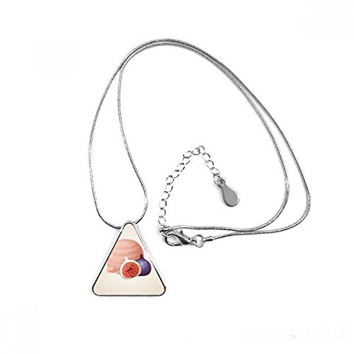 Collier pendentif rose motif grenade glace triangle pour femme et ado branché