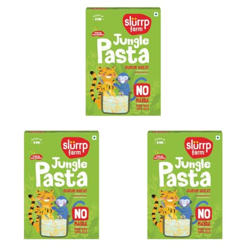 Image of Slurrp Farm No Maida Jungle Pasta | Made with 100% Durum Wheat /Semolina /Suji | 100% vegetarian & Cooks in 8 minutes | Made in fun animal shapes like monkey, giraffe, elephant, tiger and rhino