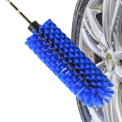 Cepillo de rueda para limpiador de ruedas, limpiador para llantas de automóvil, cerdas de alta densidad, cepillo limpiador de neumáticos de coche para vehículos, camiones, llantas, radios