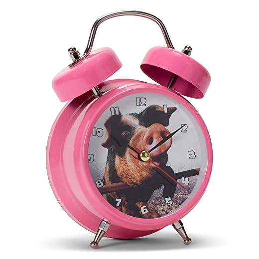Mark Feldstein & Associates Wacky Wakers Pig Bedside Tabletop Alarm Sound Clock
