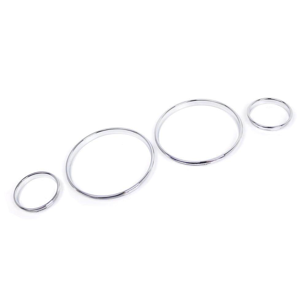 Riloer Lot de 4 anneaux chromés pour compteur de vitesse, compatible avec BMW E39 Série 5 1995-2004 E38 Série 7 1994-2001 E53 X5 1999-2006