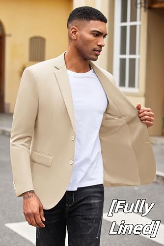 Image of COOFANDY Mens Casual Blazer Slim Fit Suit Jacket Lightweight Knit Sport Coat Two Button Blazer Jacket