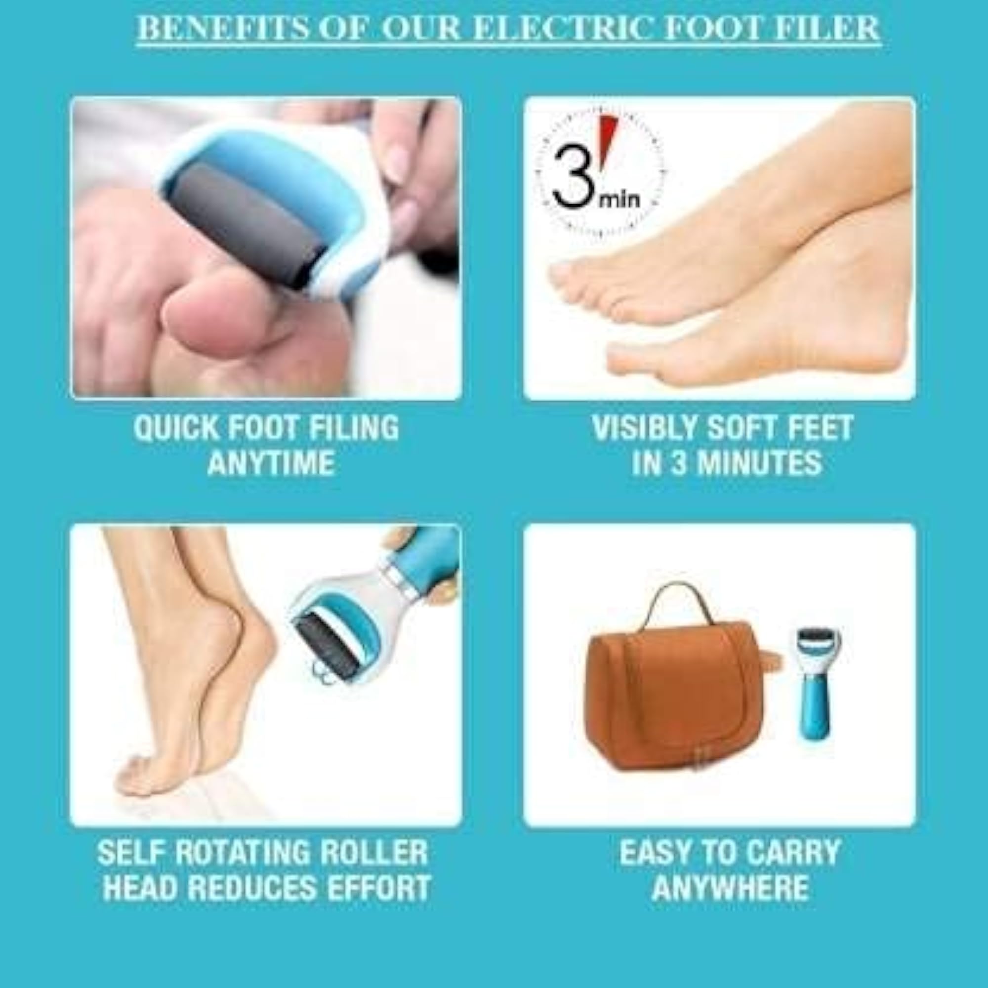 Battery Operated Electric Foot Scrubber for Dead Skin Removal