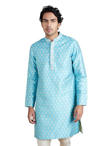 Image of Amazon Brand - Symbol Men Festive Long Kurta & Pyjama Set (2pcs)