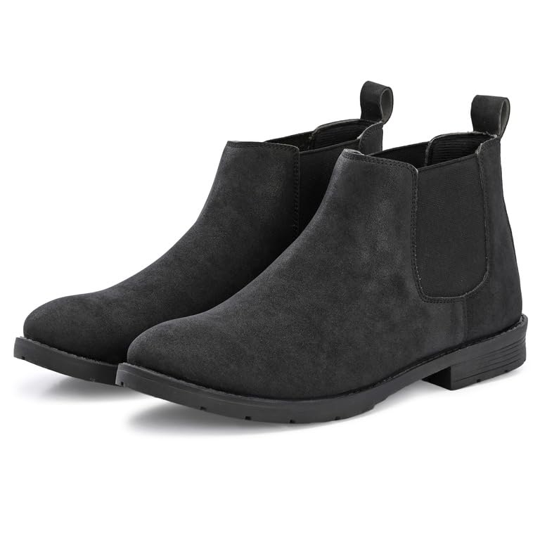 Men’s Black Chelsea Boots – Premium Matte Finish Slip-On Casual & Formal Shoes
