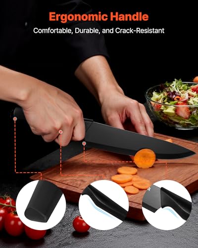 Image of VEVOR Kitchen Knife Set with Block and Sharpener, 15 Piece German High Carbon Stainless Steel Knife Set, Kitchen Cutlery with PP Ergonomic Handle, Sharpening Rod and Wooden Block, for Home Cooks