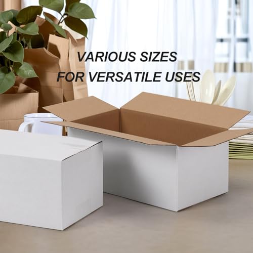 Image of 9x5x4 White Shipping Boxes Set of 40, Kraft Corrugated Cardboard Small Business Boxes for Business Packaging Boxes