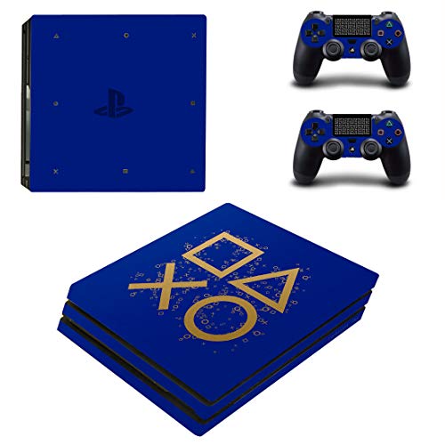 JOCHUI PS4 Pro Console Skin PS4 Controller Skins Game Icons Playstation 4 Pro Console Vinyl Sticker Wrap Decal Blue